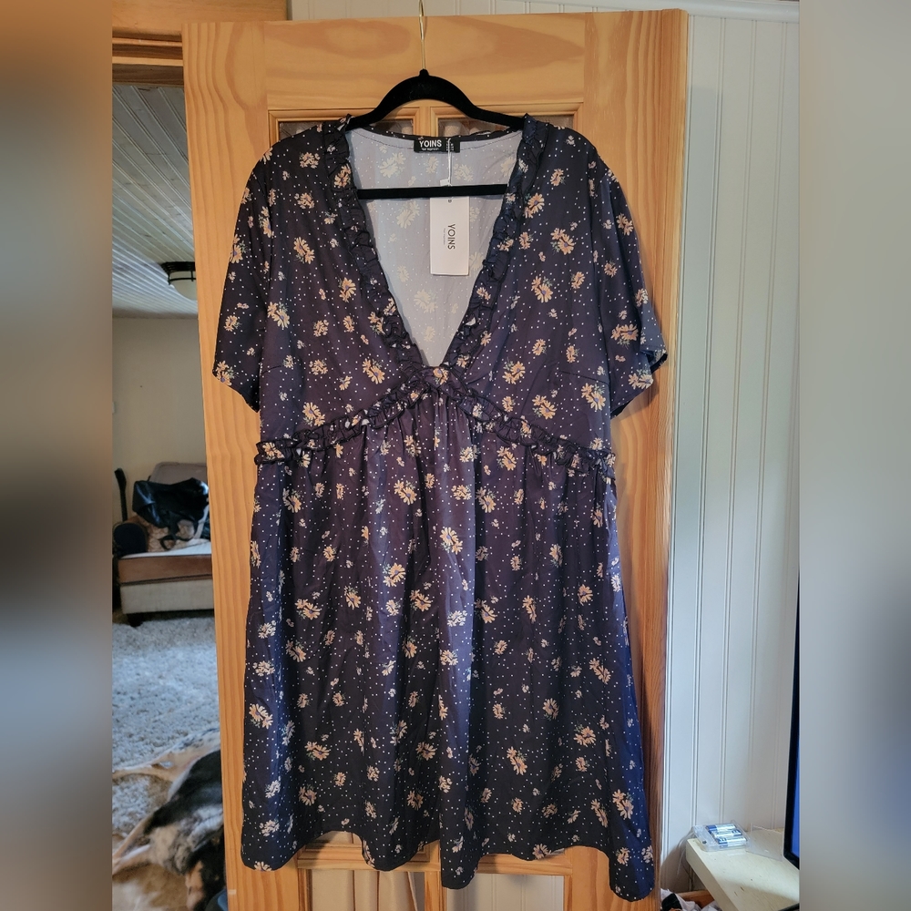 Womens Black Floral Dress